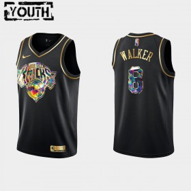 Dres New York Knicks Kemba Walker 8 Nike 2021-22 Crno Golden Edition 75th Anniversary Diamond Swingman - Dječji